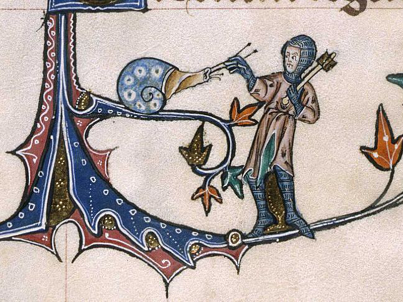 Zeitgenössische Buchmalerei mit Abbildung einer Schnecke als Symbol für die gegenwärtigen Verspätungen im ÖPV